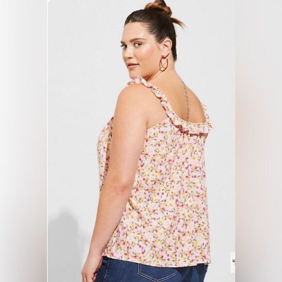 Torrid Washable Crinkle Gauze Ruffle
Tie Front Tank - Picture 3 of 6